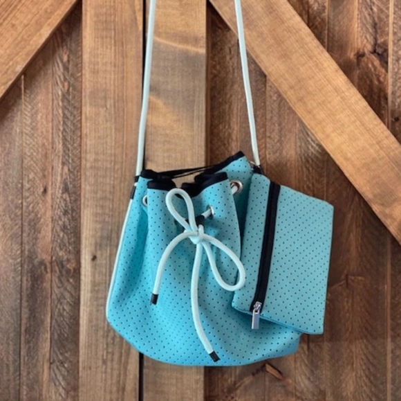 Handbags - Neoprene Bucket Bag & Wristlet